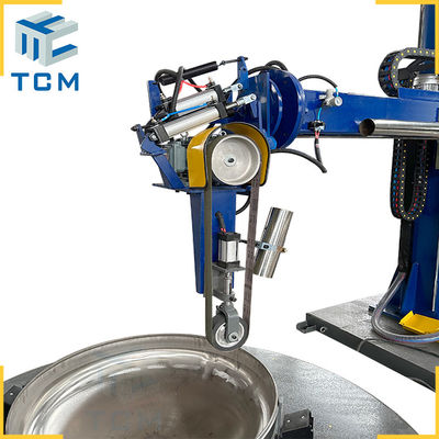 Dished End Surface Polishing Buffing Machine Semi Automatic For Copper Aluminum