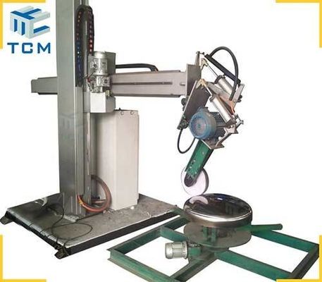 Dished End Surface Polishing Buffing Machine Semi Automatic For Copper Aluminum