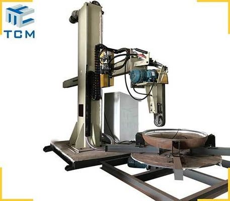 Dished End Surface Polishing Buffing Machine Semi Automatic For Copper Aluminum