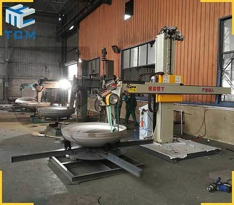 Dished End Surface Polishing Buffing Machine Semi Automatic For Copper Aluminum